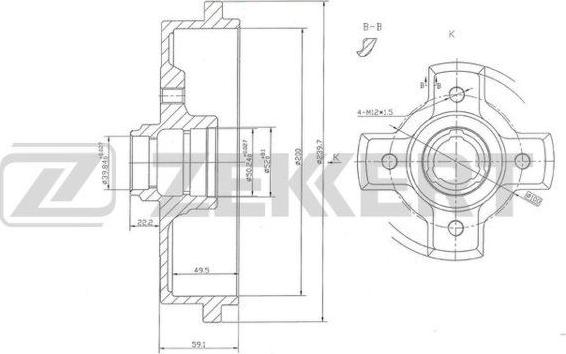 Zekkert BS-5427 - Tamburo freno autozon.pro