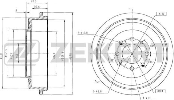 Zekkert BS-5478 - Tamburo freno autozon.pro