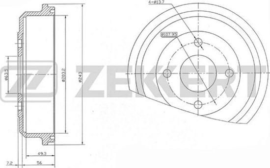 Zekkert BS-5548 - Tamburo freno autozon.pro