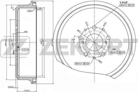 Zekkert BS-5543 - Tamburo freno autozon.pro