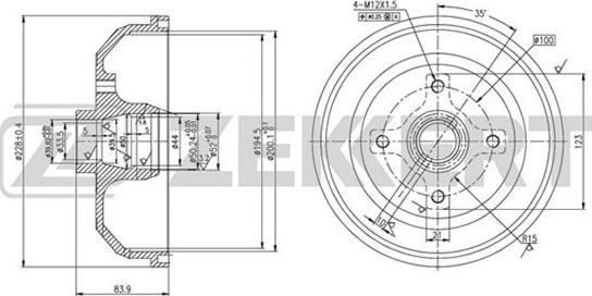 Zekkert BS-5565 - Tamburo freno autozon.pro