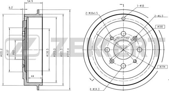 Zekkert BS-5561 - Tamburo freno autozon.pro