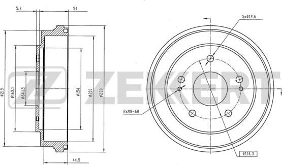 Zekkert BS-5580 - Tamburo freno autozon.pro