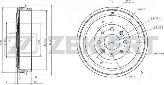 Zekkert BS-5521 - Tamburo freno autozon.pro