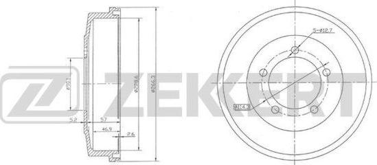 Zekkert BS-5522 - Tamburo freno autozon.pro