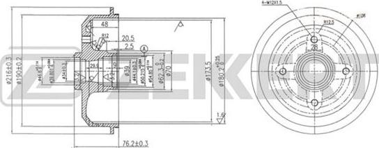 Zekkert BS-5576 - Tamburo freno autozon.pro