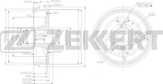 Zekkert BS-5090 - Tamburo freno autozon.pro