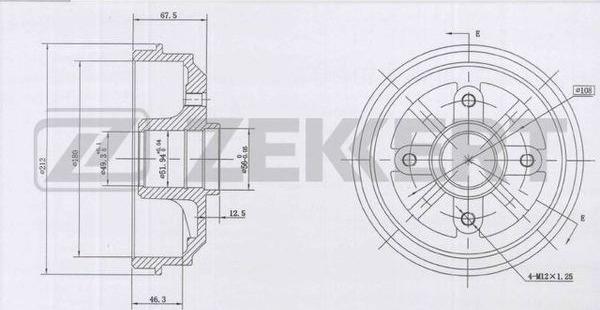 Zekkert BS-5091 - Tamburo freno autozon.pro