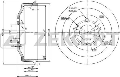 Zekkert BS-5097 - Tamburo freno autozon.pro