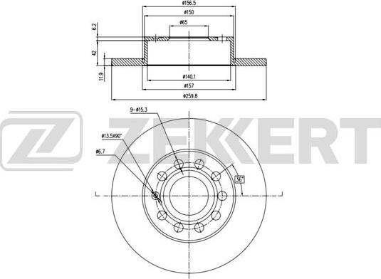 Zekkert BS-5042B - Discofreno autozon.pro