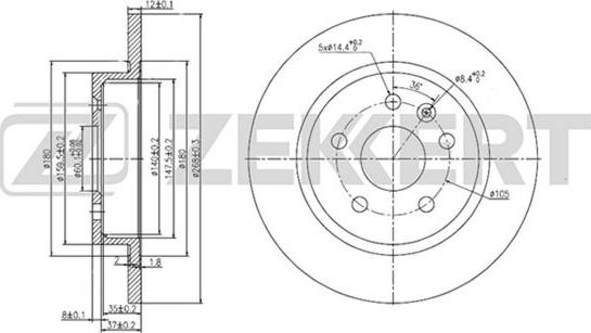 Zekkert BS-5052 - Discofreno autozon.pro