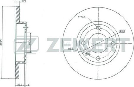 Zekkert BS-5069 - Discofreno autozon.pro