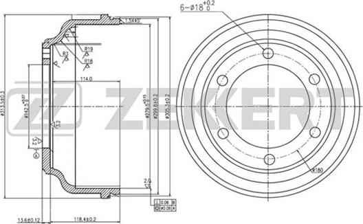 Zekkert BS-5064 - Tamburo freno autozon.pro