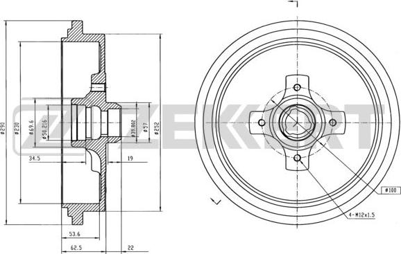 Zekkert BS-5066 - Tamburo freno autozon.pro