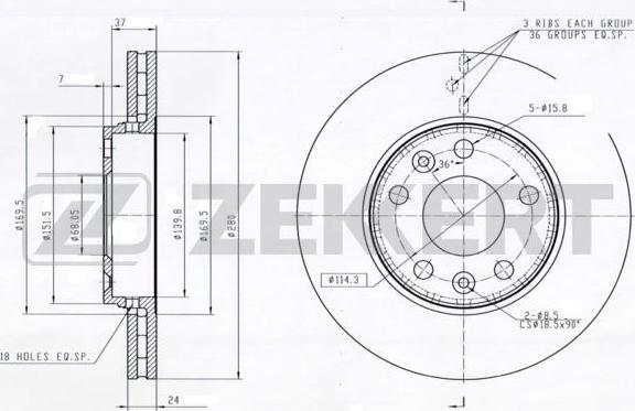 Zekkert BS-5001 - Discofreno autozon.pro