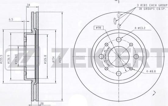 Zekkert BS-5008 - Discofreno autozon.pro