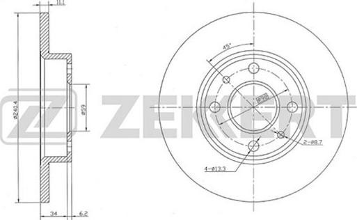 Zekkert BS-5007 - Discofreno autozon.pro