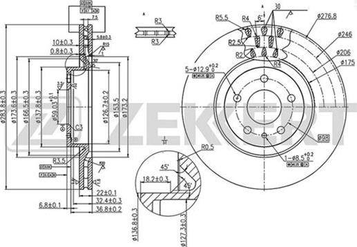 Zekkert BS-5014 - Discofreno autozon.pro