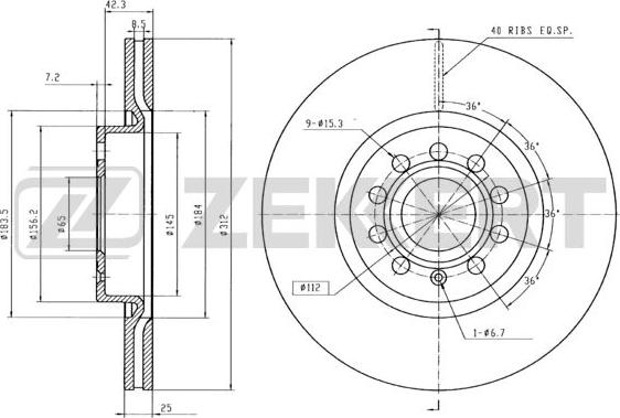 Zekkert BS-5016B - Discofreno autozon.pro