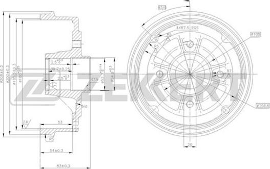 Zekkert BS-5085 - Tamburo freno autozon.pro