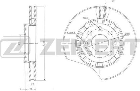 Zekkert BS-5035 - Discofreno autozon.pro