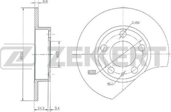 Zekkert BS-5032 - Discofreno autozon.pro