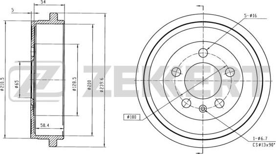 Zekkert BS-5029 - Tamburo freno autozon.pro