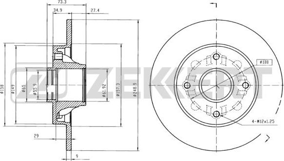 Zekkert BS-5025BZ - Discofreno autozon.pro