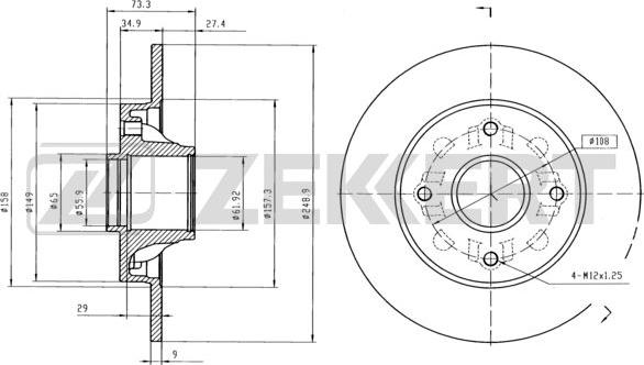 Zekkert BS-5025 - Discofreno autozon.pro