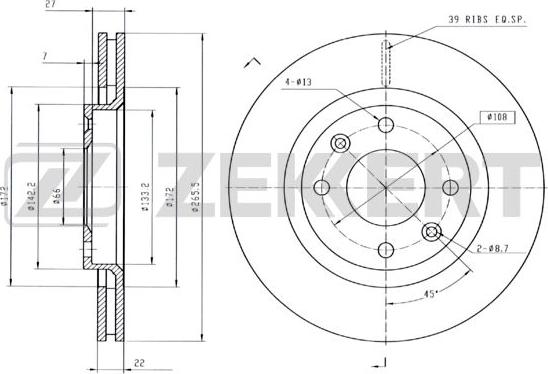 Zekkert BS-5028B - Discofreno autozon.pro