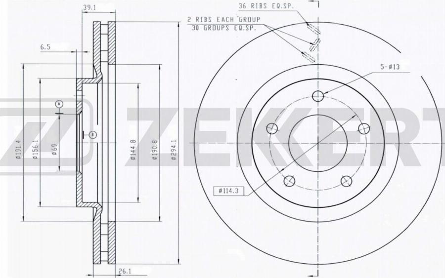 Zekkert BS-5023B - Discofreno autozon.pro