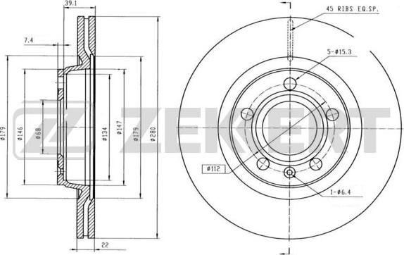 Zekkert BS-5195B - Discofreno autozon.pro