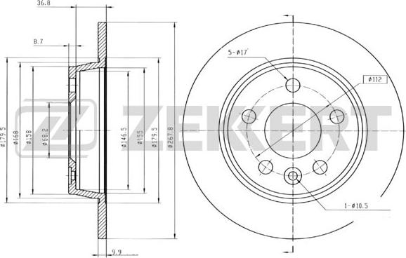 Zekkert BS-5197B - Discofreno autozon.pro