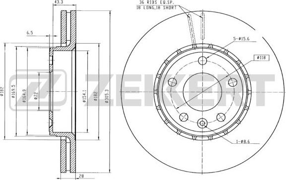 Zekkert BS-5141B - Discofreno autozon.pro