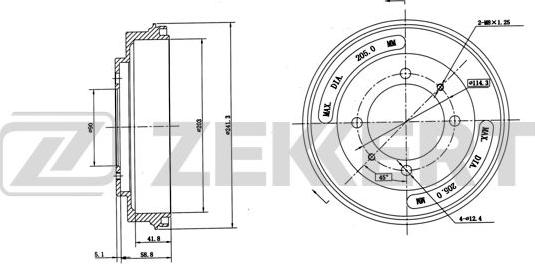 Zekkert BS-5154 - Tamburo freno autozon.pro