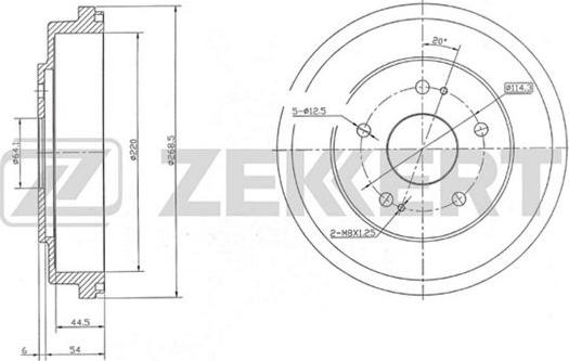 Zekkert BS-5156 - Tamburo freno autozon.pro