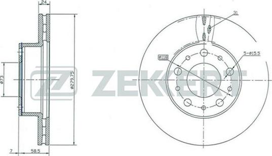 Zekkert BS-5152 - Discofreno autozon.pro