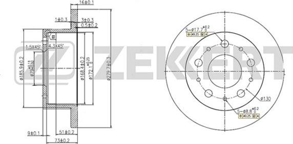 Zekkert BS-5166 - Discofreno autozon.pro