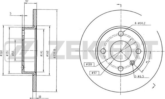 Zekkert BS-5101B - Discofreno autozon.pro