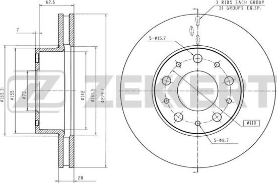 Zekkert BS-5108 - Discofreno autozon.pro