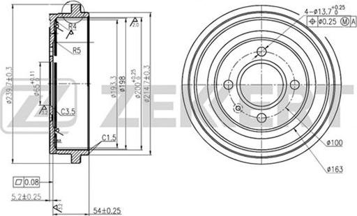 Zekkert BS-5102 - Tamburo freno autozon.pro