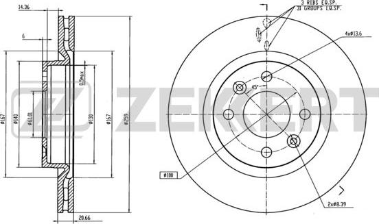 Zekkert BS-5107 - Discofreno autozon.pro