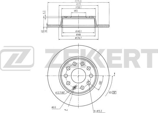 Zekkert BS-5116B - Discofreno autozon.pro