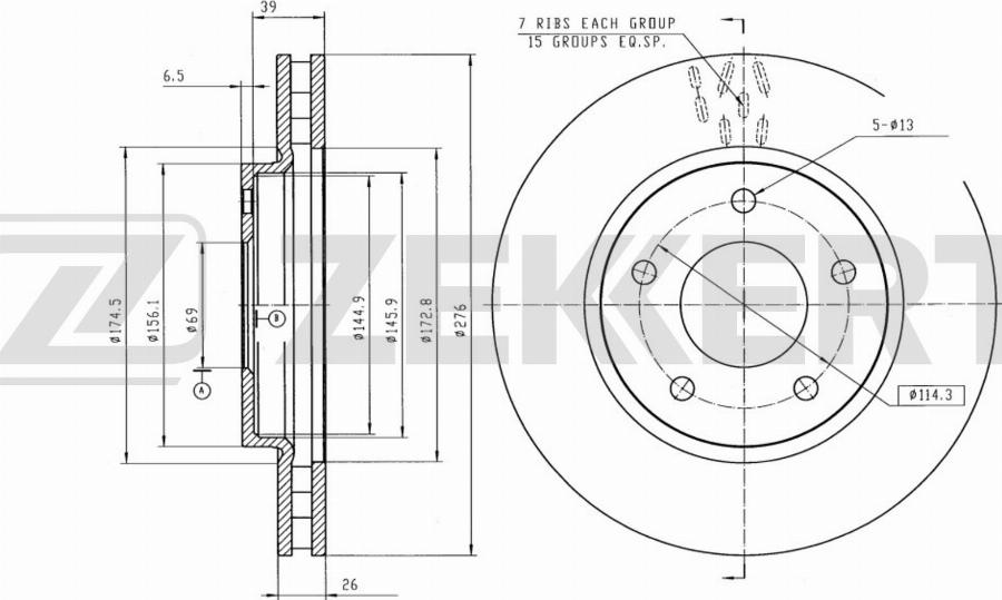 Zekkert BS-5136B - Discofreno autozon.pro