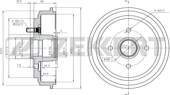 Zekkert BS-5132 - Tamburo freno autozon.pro