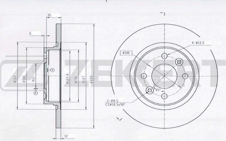 Zekkert BS-5179B - Discofreno autozon.pro