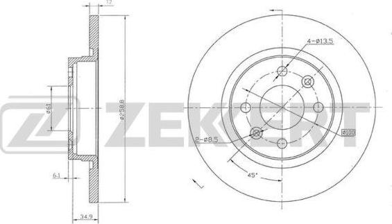 Zekkert BS-5179 - Discofreno autozon.pro