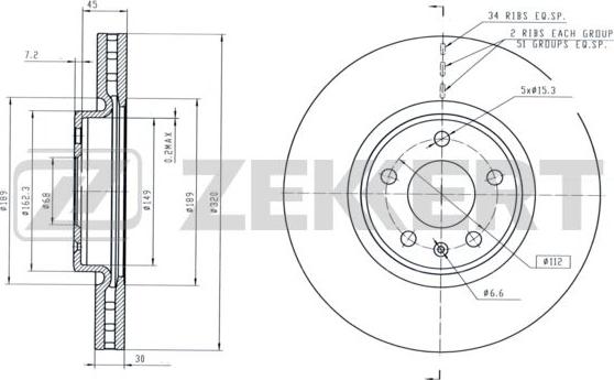 Zekkert BS-5845 - Discofreno autozon.pro