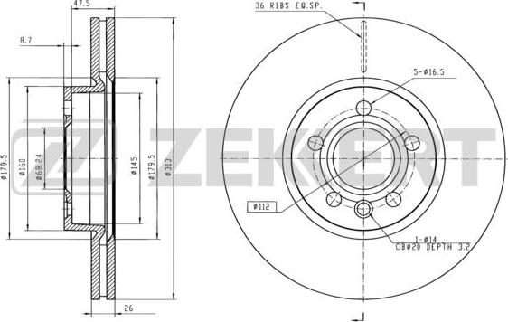 Zekkert BS-5846 - Discofreno autozon.pro