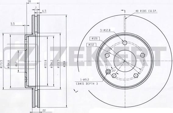 Zekkert BS-5848 - Discofreno autozon.pro